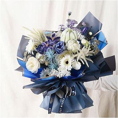 20 Sheets Pure color rose gold edge Flower Wrapping Paper,Florist Bouquet Supplies,DIY Crafts,Gift Packaging or Gift Box Packaging, Wraps Waterproof Floral Wrapping Paper 22.8 * 22.8Inch (Blue gem) Blue gem - NewNest Australia