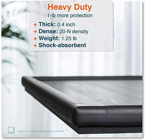 Roving Cove Corner and Edge Bumper Guards (15ft Edge + 4 Corners), Heavy-Duty, Soft NBR Rubber Foam, Baby Proof Furniture and Fireplace, 3M Adhesive Pre-Taped Corners, Onyx Black 15 feet - NewNest Australia