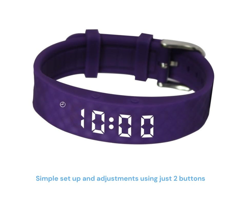 Purple Pivotell Vibratime Vibrating Pill Reminder Clock - with up to 12 daily alarms, Purple, Modern - NewNest Australia