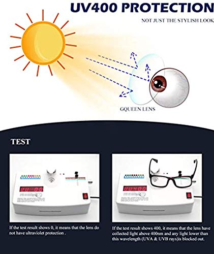 GQUEEN Large Frame Horn Glasses Glasses Without Strength Fake Glasses Nerd Glasses Women Men UV400 PE1 2 Matt Black - NewNest Australia