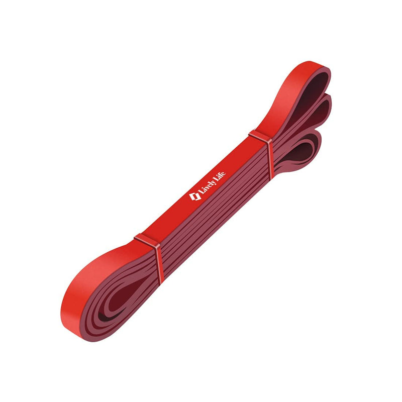 Lively Life Long Resistance Band Pull Up Band, Heavy Fitness Exercise Band for Men Women, Home Workout Resistance Bands for Yoga, Pilates, Crossfit, Assisted Pull Ups, Stretching Strength Red - NewNest Australia