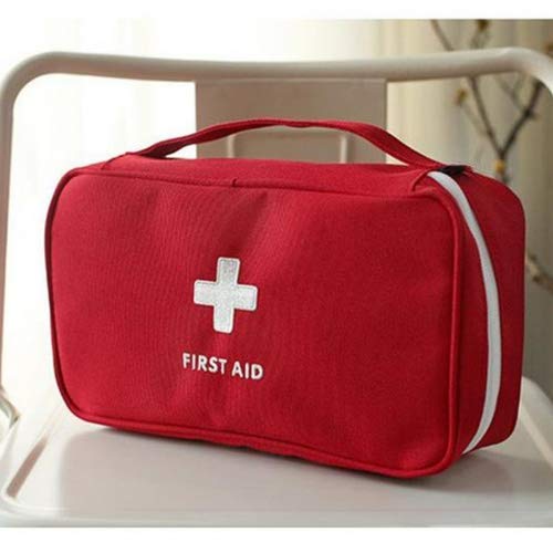 PAXLamb First Aid Bag First Aid Kit Empty Medical Storage Bag Red Trauma Bag for Emergency First Aid Kits Car Workshop Cycling Outdoors (Blue Handle) Blue Handle - NewNest Australia