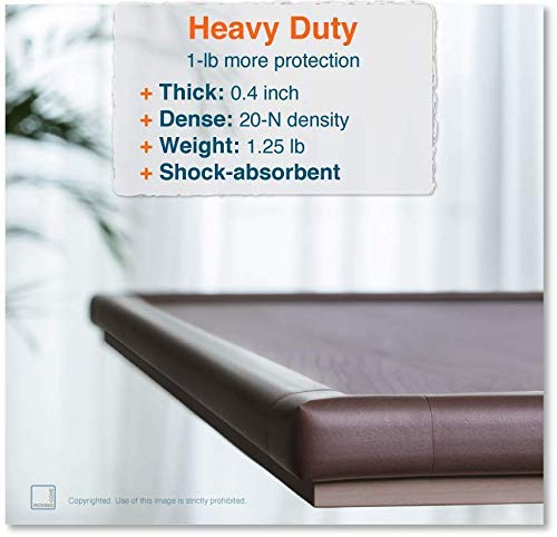 Roving Cove Table Corner and Edge Protectors (15ft Edge + 4 Corners), Heavy-Duty, Soft NBR Rubber Foam, Baby Proofing Furniture and Fireplace, 3M Adhesive, Coffee Brown 15 feet - NewNest Australia