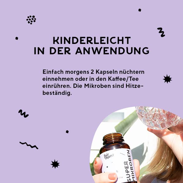 fairment SuperMikroben® - Innovative Premium Probiotics [Microbes of the Year 2023] | Intestinal Treatment for Bloating, Irritated Bowel | Intestinal Bacteria with Fibre + Zinc | Made in Germany - NewNest Australia