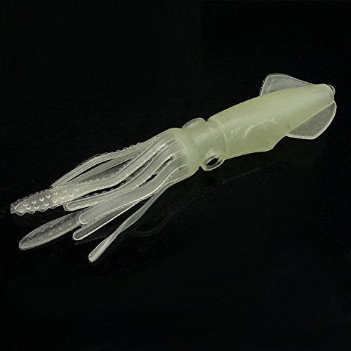 Soft Luminous Octopus Trolling Saltwater Bait Squid Skirt Fishing Lures Glow in Dark,4.13inch Green(5pcs) - NewNest Australia