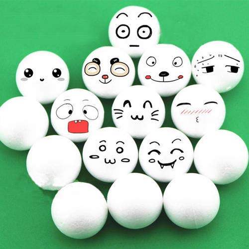 Crafare 24pc 4 Inch White Styrofoam Balls for Spring Crafts Making Handmade Smooth Foam Ball for School Projects - NewNest Australia