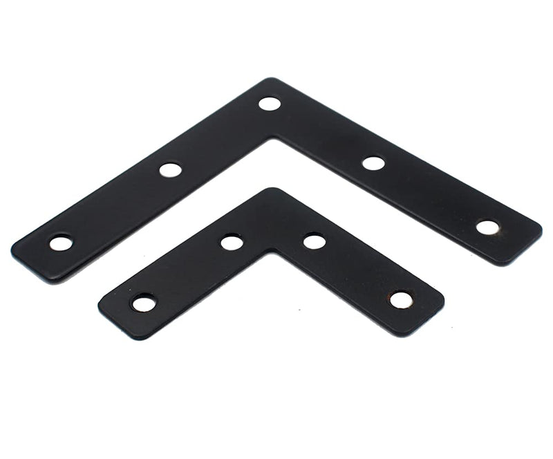 DGOL 20 Packs Two Sizes 3-1/8 inch and 2 inch"L" Black Flat Corner Braces with Screw, Picture Photo Frame Angle Bracket Black Iron 20 Packs - NewNest Australia