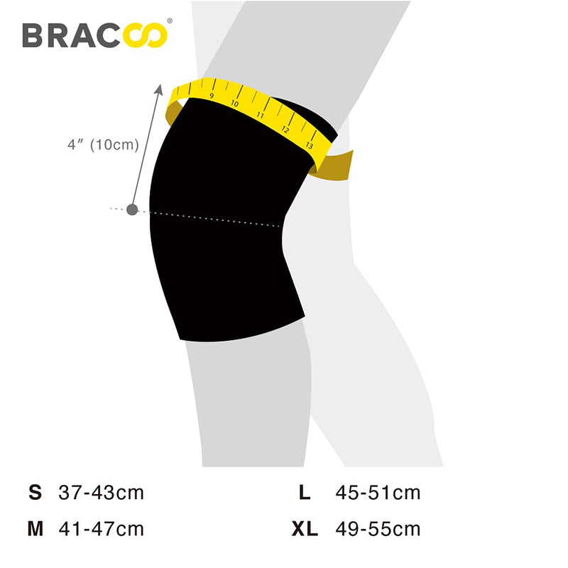 Bracoo Ke92 Knee Sleeve For Men And Women, Elastic Knee Support With Compression Effect And Side Stabilizers, Ideal For Volleyball, Fitness, Sports And Everyday Use (Black, M) - NewNest Australia