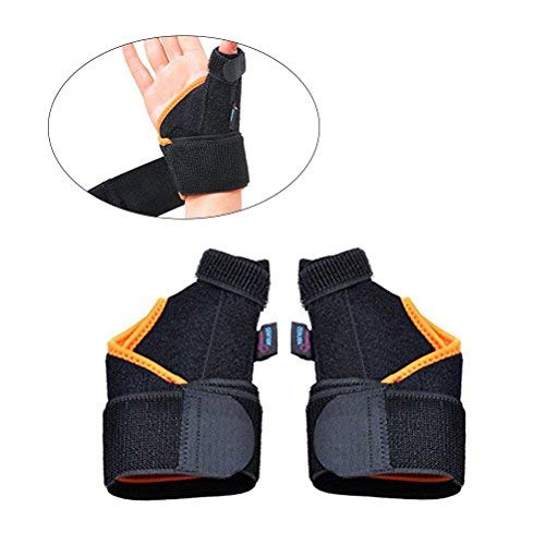 Rosenice Thumb Splint for Carpal Tunnel Sprain Arthritis Pain Relief Left and Right Black Orange - NewNest Australia