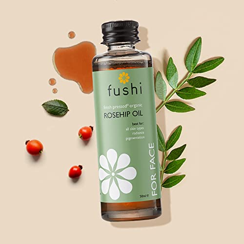 Fushi Organic Rosehip Seed Oil | Min Vitamin E 18.3 Mcg/G | Fresh-Pressed | Best For Scars, Fine Lines & Stretch Marks | Ethical & Vegan Society Approved | Manufactured In The Uk, 50 ml 50 ml (Pack of 1) - NewNest Australia