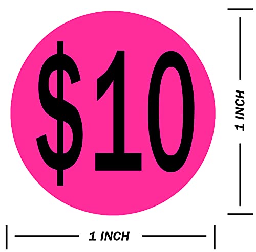 YOUOK Price Stickers,1 Inch Fluorescent Yellow Pink Round Circle Dots Labels,500 Pcs Adhesive Pricing Stickers Labels (YOUOK080665855) - NewNest Australia