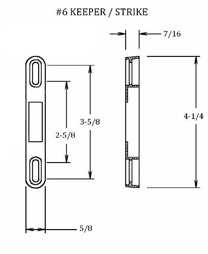 FPL #3-45-S Sliding Glass Door Replacement Mortise Lock, 3-11/16” Screw Holes, 45 Degree Keyway 3-11/16" Screw Holes YZD Plating - NewNest Australia