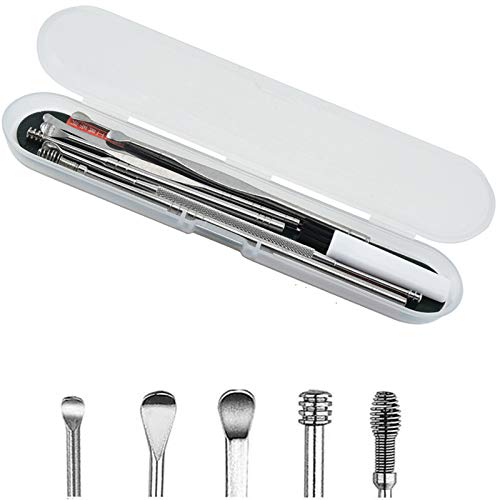 Ear Wax Removal Kit, 8 Pcs Ear Pick Earwax Removal Tool, Ear Cleansing Tool Set, Stainless Steel Ear Wax Remover with Storage Box, Reusable Ear Curette Wax Removal Set for Children & Adults - NewNest Australia