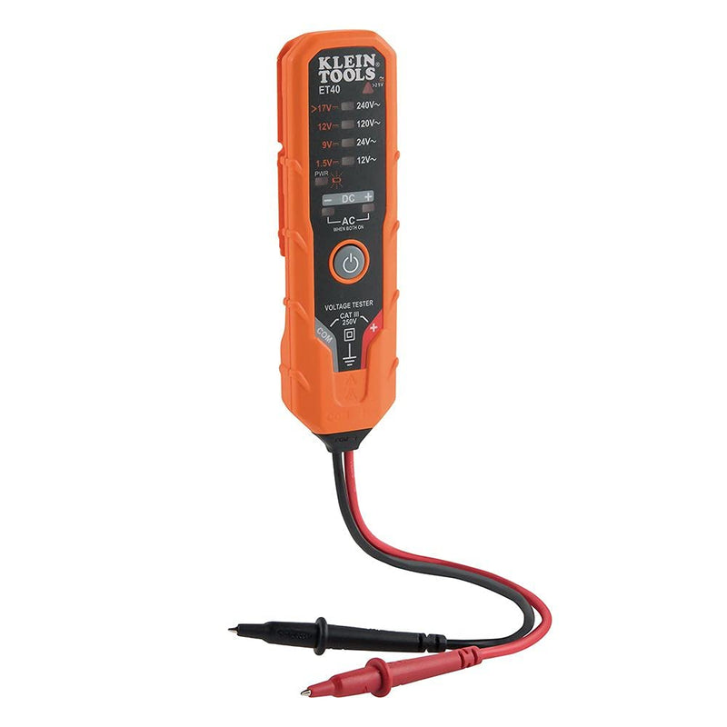 Klein Tools ET40 Voltage Tester, AC Voltage, DC Voltage, and DC Polarity, Low Voltage Tester Includes Batteries 12/240 V - NewNest Australia