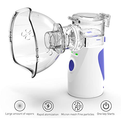 Portable Nebulizer, Handheld Nebulizer of Cool Mist, Small Nebulizer with Two Modes for Breathing Problems, Used at Home, Office, Outdoor (Blue) - NewNest Australia