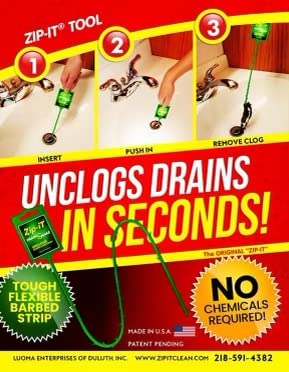 3PK Zip-It® Drain Cleaner From Original Inventor MADE IN USA - NewNest Australia