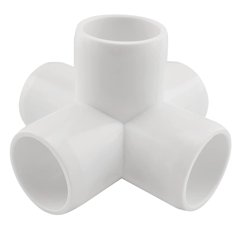 MARRTEUM 1/2 Inch 5 Way PVC Elbow Fitting Pipe Corner Connector for Greenhouse Shed / Garden Support Structure / Storage Frame, Furniture Build Grade SCH40 [Pack of 6] - NewNest Australia
