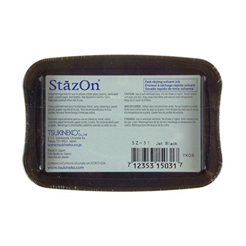 Tsukineko SZ000031 Full-Size StazOn Multi-Surface Inkpad, Jet Black - NewNest Australia
