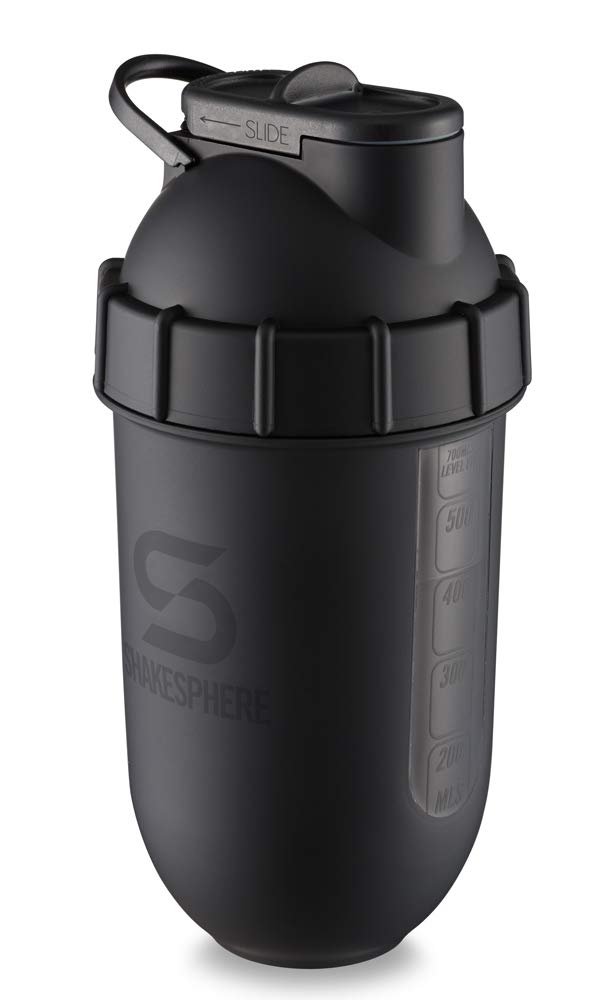 ShakeSphere Tumbler View: Protein Shaker Bottle with Side Window, 24oz ● Capsule Shape Mixing ● Easy Clean Up ● No Blending Ball Needed ● BPA Free ● Mix & Drink Shakes, Smoothies, More (Matte Black) Matte Black - Black Window - NewNest Australia