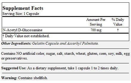 N-Acetyl Glucosamine (N-A-G) 700mg (120 Capsules) - No Stearates - Non GMO - Gluten Free 120 Count (Pack of 1) - NewNest Australia