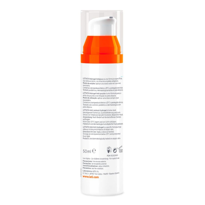 LETI AT4 anti-itch hydrogel - soothing SOS helper against torturous itching for dry skin or skin prone to neurodermatitis, 50 ml gel - NewNest Australia