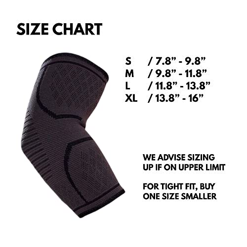 VITTO Elbow Support - Elbow Brace - Compression Arm Sleeve for Tendonitis - Arthritis - Best for Tennis Elbow - Golfers Elbow - Weightlifting (S, Black, 1) S - NewNest Australia