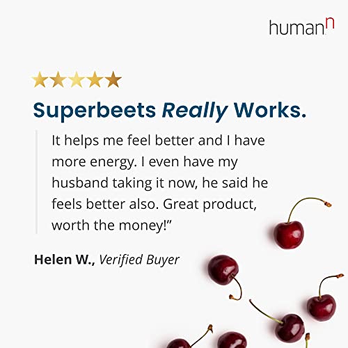 HumanN SuperBeets Black Cherry - Beet Root Powder - Nitric Oxide Boost for Blood Pressure, Circulation & Heart Health Support - Non-GMO Superfood Supplement - Natural Black Cherry Flavor, 30 Servings - NewNest Australia