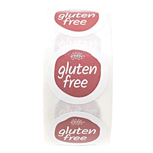 Rose Pink Gluten Free Stickers / 1" 500 Circle Labels/Chic Design with Foliage Aesthetic - NewNest Australia