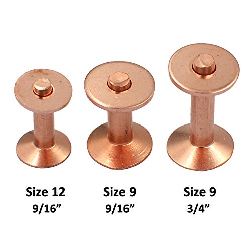 DGOL 50 Sets Shinning #9 Size 9 Red Copper Burrs Rivets Washers 3/4 inch (19mm) Long #9 3/4" - NewNest Australia