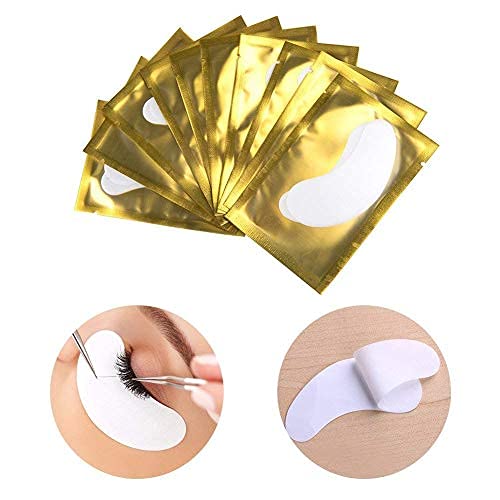 Arison Lashes Eye Gel Pads 50 Pairs Eyelash Extension Under Eye Gel Patches Lint Free Eye Patches with Smooth Front Side and Collagen Back Side Eye Pads for Individual Eyelash Extension (Gold) Gold - NewNest Australia