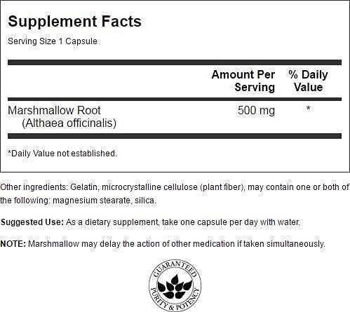 Swanson Marshmallow Root Healthy Supports Respiratory Function Digestive Support 500 Milligrams 90 Capsules 1 - NewNest Australia