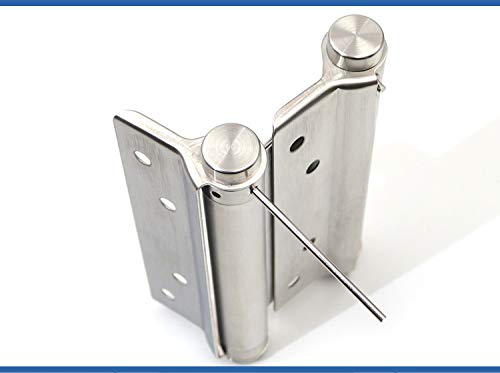 Pair of 4" Stainless Steel Cafe Saloon Door Swing Self Closing Double Action Spring Hinge - NewNest Australia