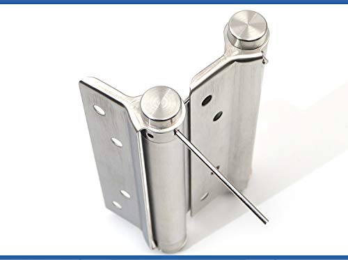 Pair Of Double Action Spring Hinges – Self-Closing Saloon Door Hinges, Stainless Steel