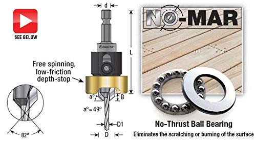 Amana Tool - 55229 Carbide Tipped 82° Countersink with Adjustable Depth Stop & No- - NewNest Australia