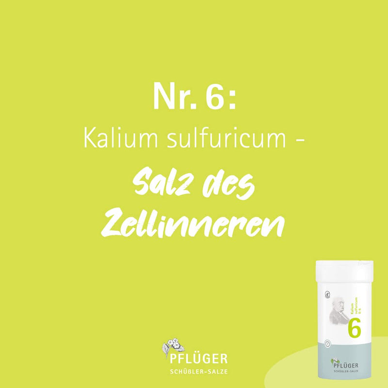 PFLÜGER Schüßler Salts No. 6 Kalium sulfuricum D6 - 400 tablets - The salt of detoxification - gluten-free - NewNest Australia