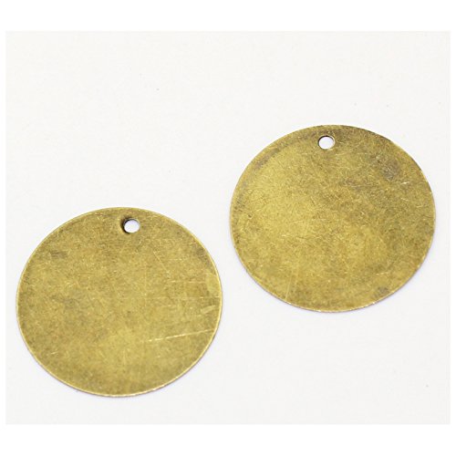 200 Antique Bronze Tone 13/16 Inch Metal Blanks Round Metal Stamping Blank and Charms 20mm Diameter - NewNest Australia