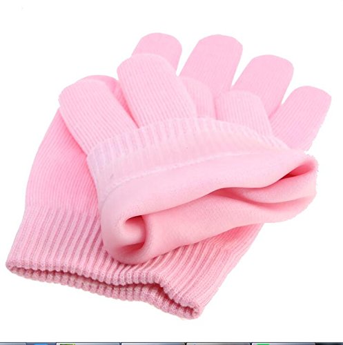 Makhry Moisturizing Spa Gloves Moisturizing Gel Gloves Gel Line with Oils and Vitamin E (Pink) Pink - NewNest Australia