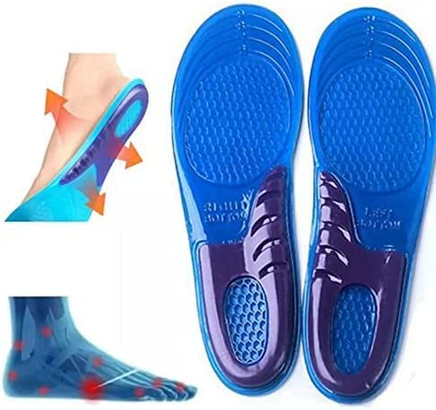 Unisex Orthotic Silicone Gel Shoes Insoles Shock Absorbing Full Length Pair of Boots & Sports Shoe Massaging Feet Shoe Inserts Comfortable Show Inserts (L (UK 9-12)) L (UK 9-12) - NewNest Australia