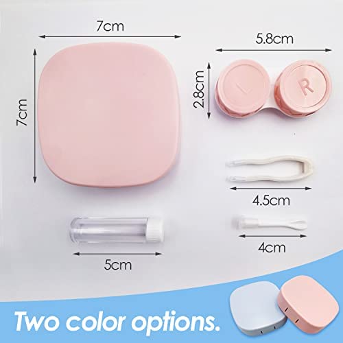 Ityoos Contact Lens Case Set, Portable Contact Lens Case, Mini Travel Set For Contact Lenses, Contact Lens Box With L And R Caps, Blue And Pink, Pack Of 2, Blue And Pink, Briefcase - NewNest Australia