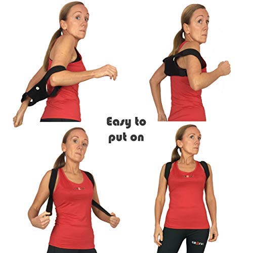 gr8ful® Posture Corrector | Physio Spinal Brace, Men, Women & Kids. Back, Shoulder & Neck Pain Relief, Black, 1 Size, Adjustable Neoprene Discreet Design, Fab for Sports Use. - NewNest Australia