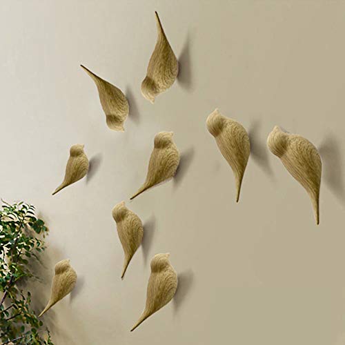 NewNest Australia - Ceation Core 2Pcs 3D Creative Resin Bird Wall Hooks, Home Accessories Wall Decoration Towel Coat Hook Wall Hooks,Natural 