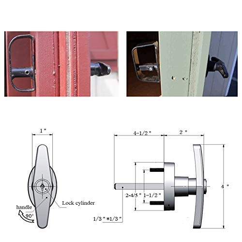 StartFine T-Handle Lock kit Shed Door Lock with 2 Keys and 2 Screws, 4-1/2" Stem Barn Playhouse & Chicken Coop Door Lock - NewNest Australia