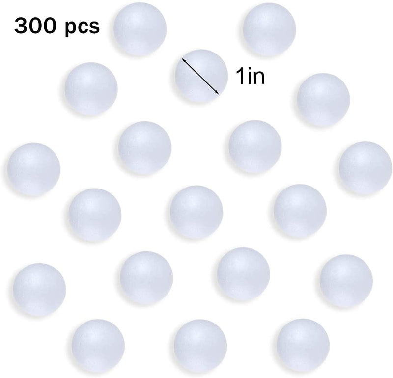 LOMIMOS 300pcs 1 Inch White Foam Balls, Mini White Styrofoam Balls for Arts & Crafts DIY School Projects Making Supplies 1 IN 300PCS - NewNest Australia