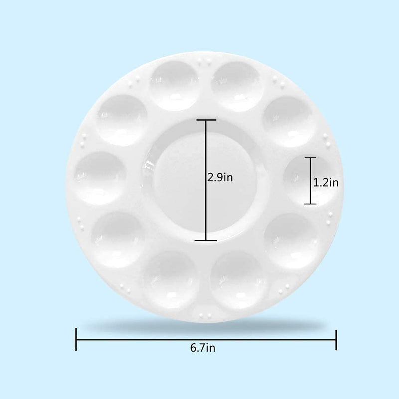 Hulameda 10pcs Paint Tray Palettes,Plastic Round Pallet for Kids or Pupils to Painting, DIY Craft at Home, Kindergarten or School 10pcs-white - NewNest Australia