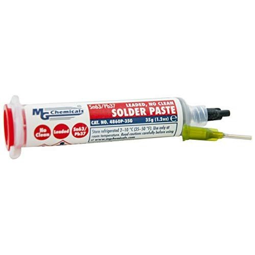 MG Chemicals - 4860P-35G 4860P 63/37 No Clean, Leaded Solder Paste, 35 g (1.2 oz) Pneumatic Dispenser (Complete with Plunger & Dispensing Tip) 1.2 oz - NewNest Australia