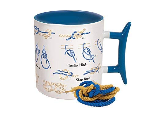 NewNest Australia - How To: Knots Coffee Mug - Learn How to Tie Eight Different Knots - Comes in a Fun Gift Box - by The Unemployed Philosophers Guild 