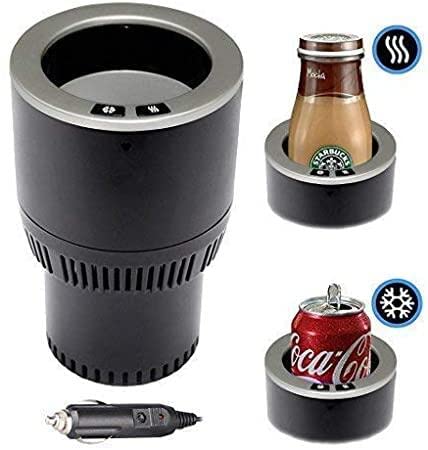 BFYCHYC Premium 2-in-1 Car Cup Warmer Cooler Smart Car Cup Mug Holder | Perfect Car Tumbler Holder for Commuter / Road Tripper Present (Black and Silver) - NewNest Australia