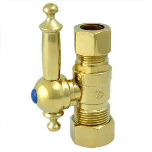 Kingston Brass CC44452TL Vintage 5/8-Inch OD X 1/2-Inch OD Compression Straight Stop Valve, 2-3/4-Inch, Polished Brass - NewNest Australia