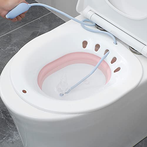 Sitz Bath - Steam Seat Over The Toilet Foldable Sitz Bath Basin for Soaking by Seat for The Toilet- Perineal Bath for Hemorrhoidal Relief, Pregnant Women, Elderly (Pink Foldable) Pink Foldable - NewNest Australia