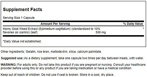 Swanson Horny Goat Weed Extract 500 Milligrams 120 Capsules - NewNest Australia